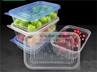 Átlátszó műanyag élelmiszer tartály